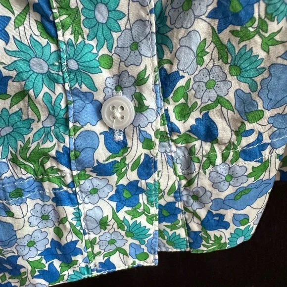 Liberty of London J.Crew smocked button front Tank Top XXL - Picture 2 of 4